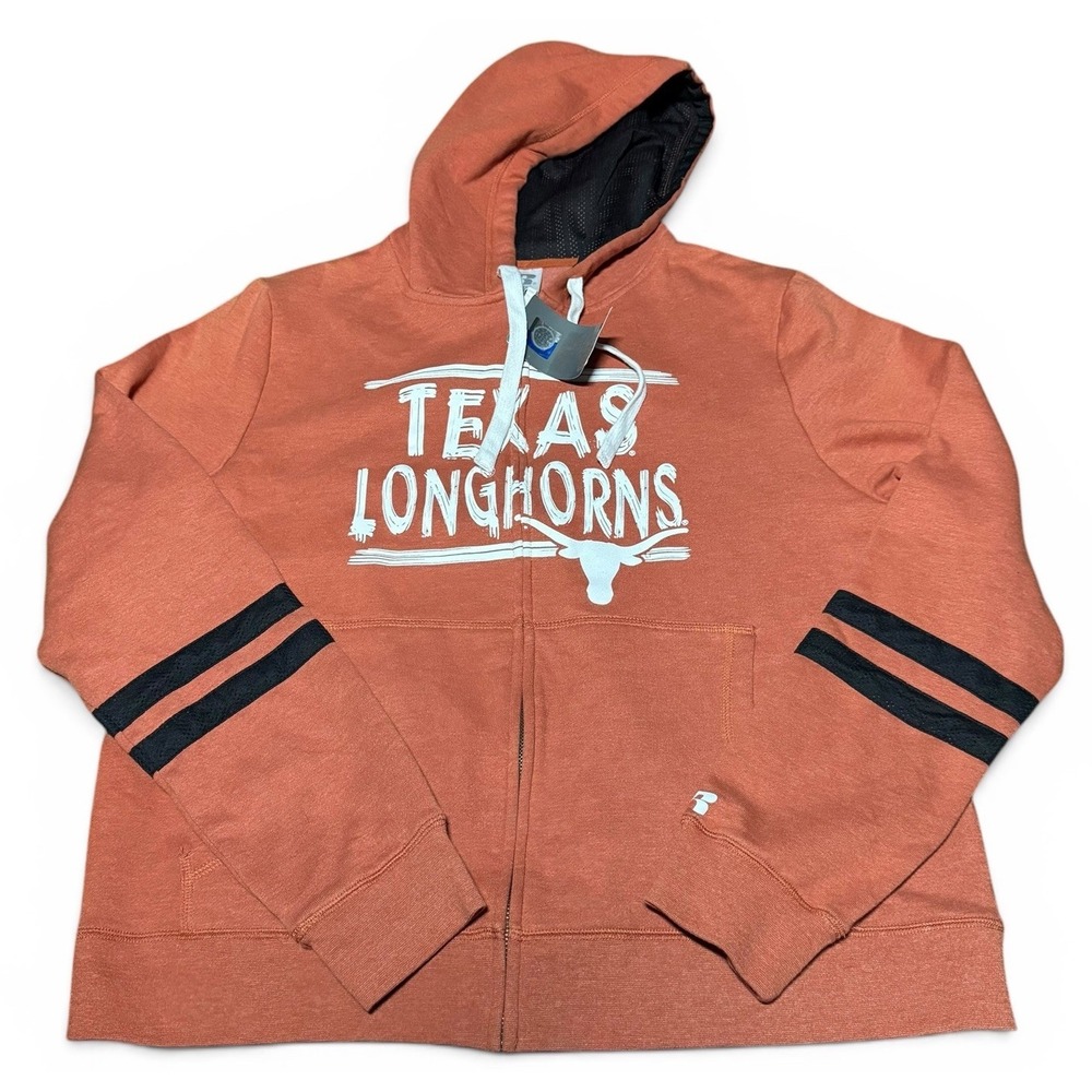 Texas Longhorns Hoodie Jacket Women's 2XL Russell Full Zip NWT Orange‎